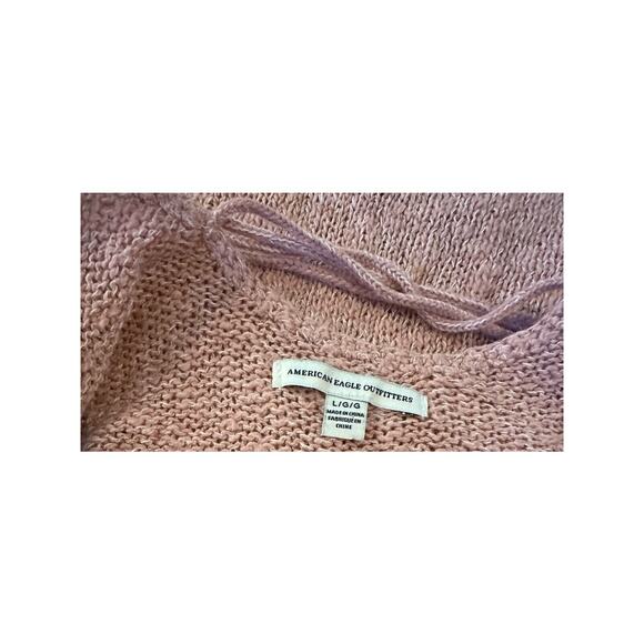 American Eagle Sleeveless Sweater Tank Pink Strappy Back Boho Hippie Size Large - Picture 3 of 3